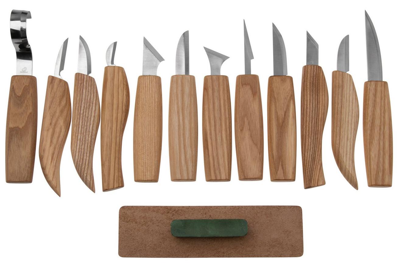 BeaverCraft S10 Wood Carving Set of 12 Knives in Tool Roll, houtsnijset