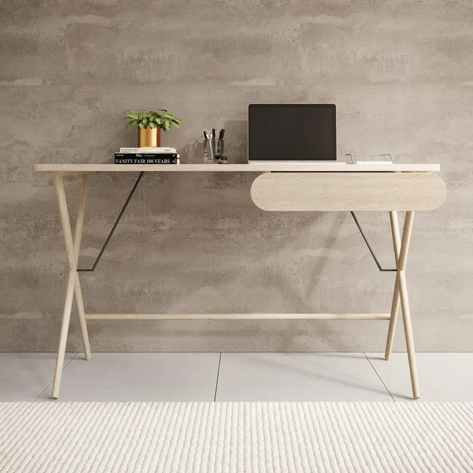 Meubella - Bureau Moron - Licht eiken - 135 cm