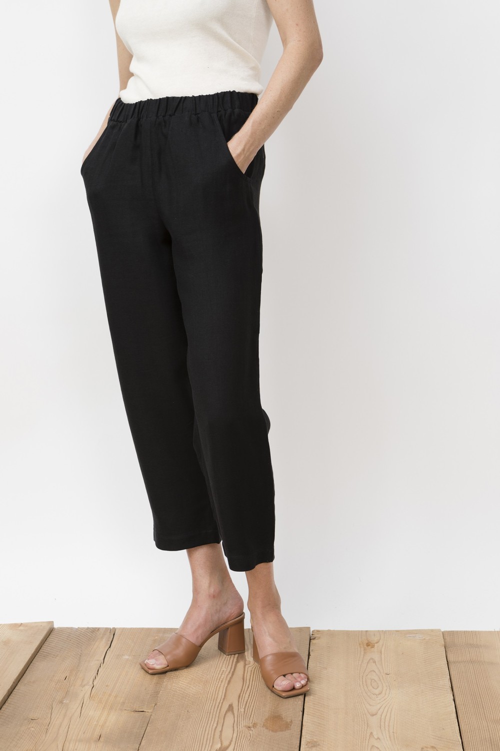 Jungle Folk Hose Jungle Folk Linen Trousers Viento Black | RRREVOLVE