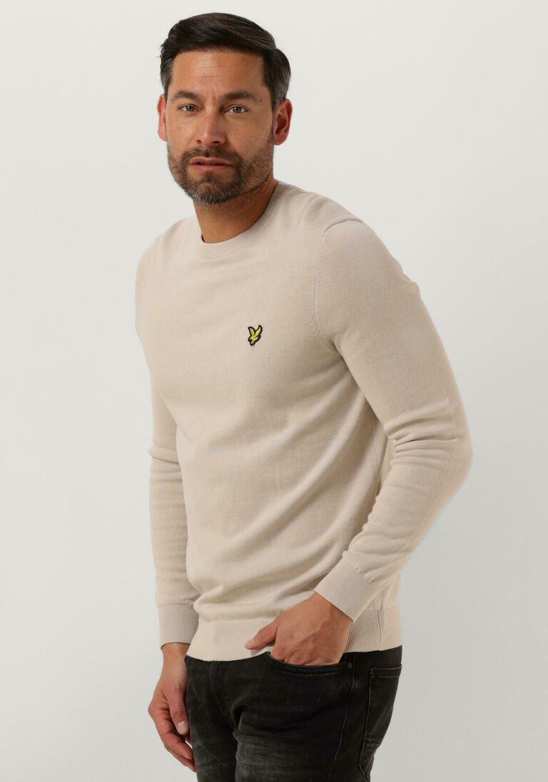 LYLE & SCOTT beige lyle & scott t-shirt cotton crew neck jumper