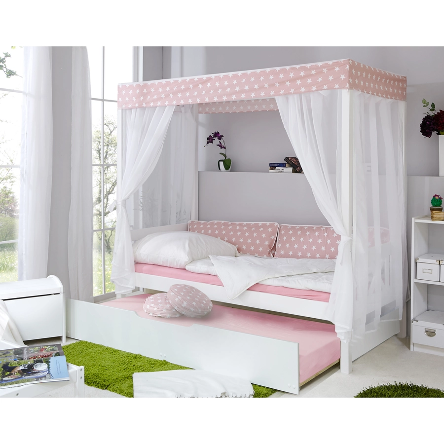TiCAA Himmelbett Stern rosa mit Zusatzbett