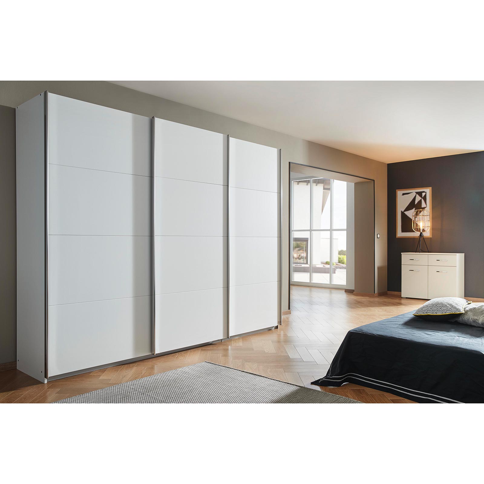 Schwebetürenschrank - alpinweiß - 271x210 cm
