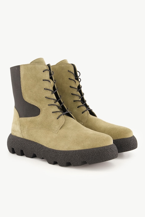 Leder-Stiefeletten, Elastikeinsatz, Wechselfußbbett, Weite H