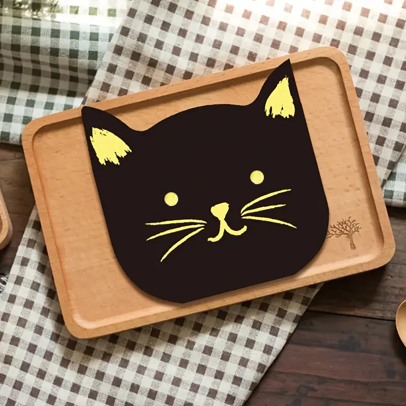 (16er Set) 31x33cm Einweg Servietten Party Tisch Dekoration Katzen Design - Schwarz / Gold