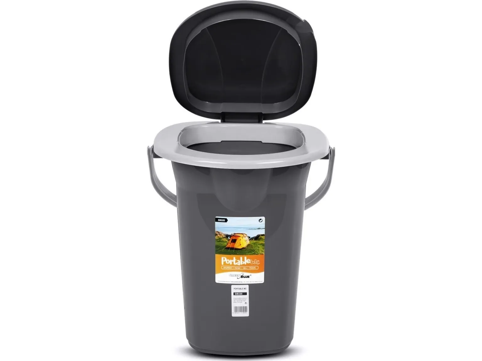 GreenBlue GB320 transportabel campingtoiletspand, 19 l, med håndtag