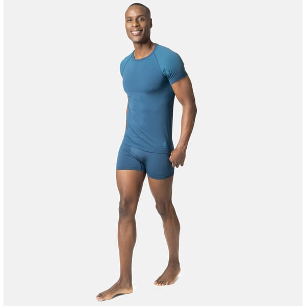 T-shirt running ODLO ML PERFORMANCE LIGHT BLUE WING TEAL - SAXONY BLUE