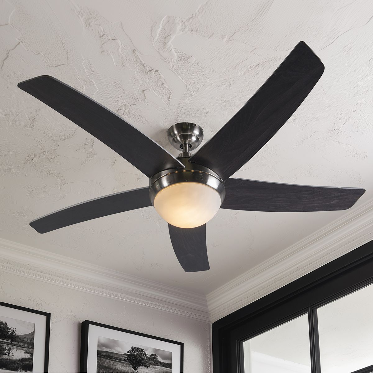 Plafondventilator staal 132cm met afstandsbediening - Cool