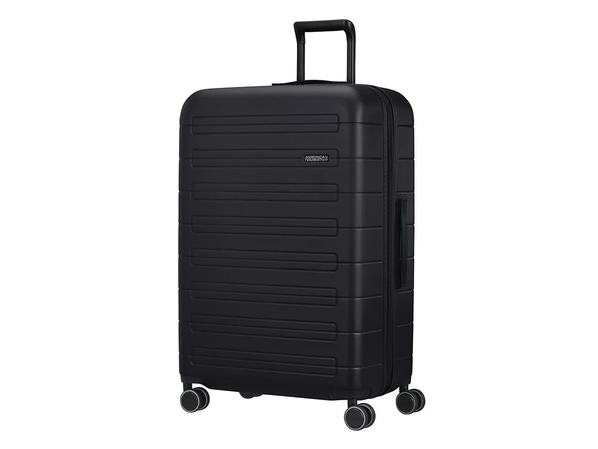 American Tourister Spinner, Trolley, Hård skal, Sort, Stor, Polykarbonat (PC), Polyethylenterephthalatfolie (PET)