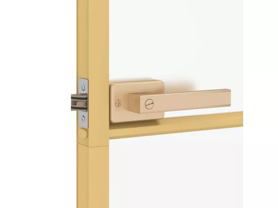 Porte intérieure mince doré verre trempé aluminium