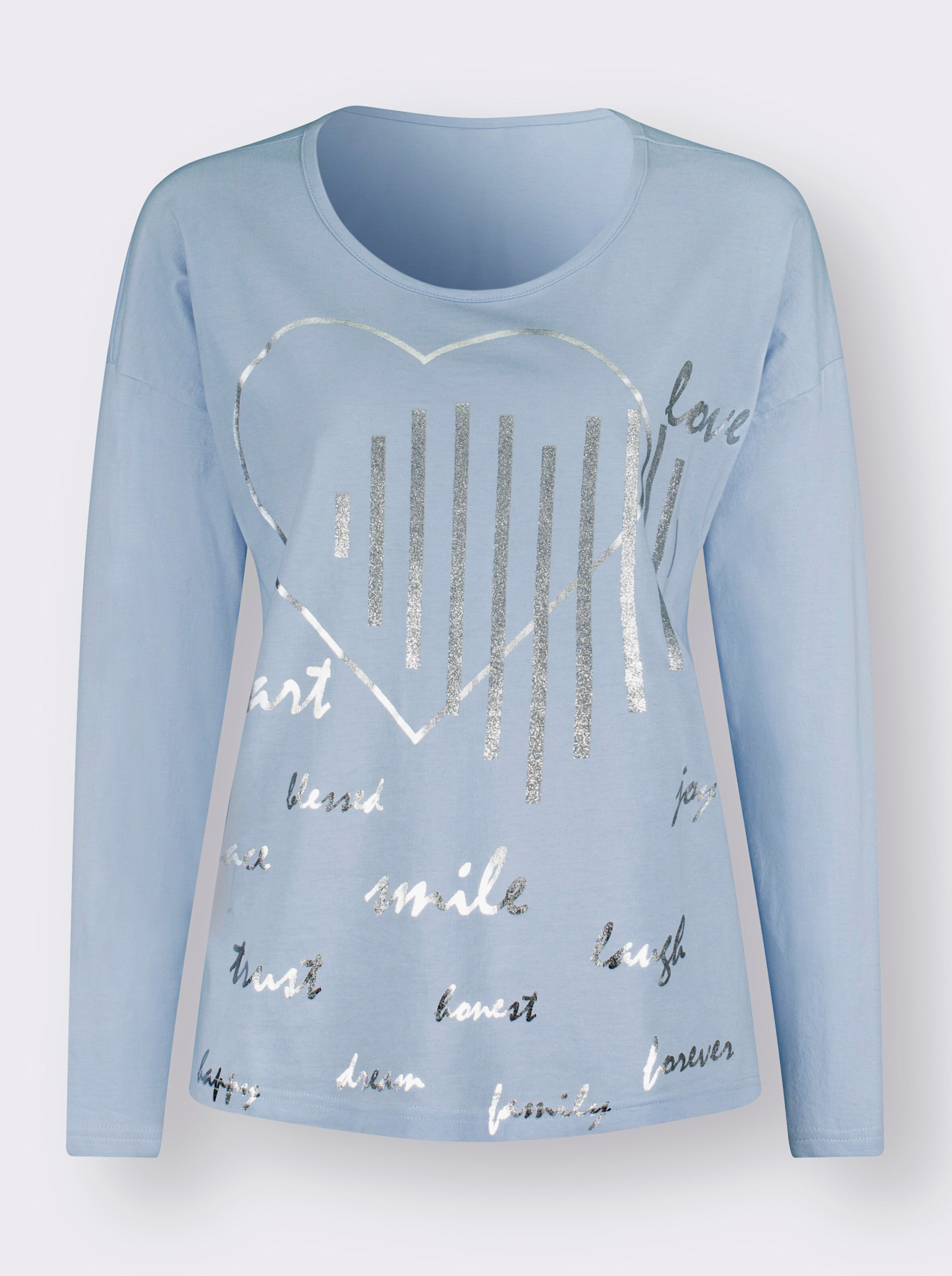 Shirt mit silberfarbenem Print