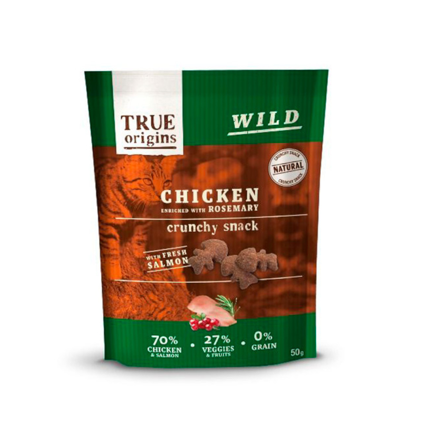 Biscoitos para gatos True Origins sabor frango selvagem e alecrim, 50g