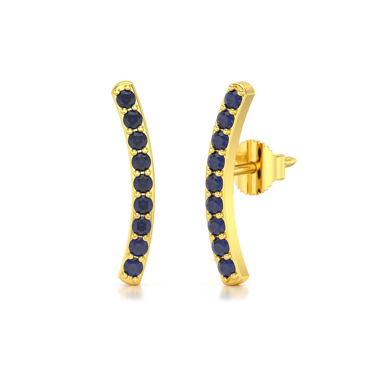 Boucles d'oreilles ADEN Or 585 Jaune et Saphir 1.292grs