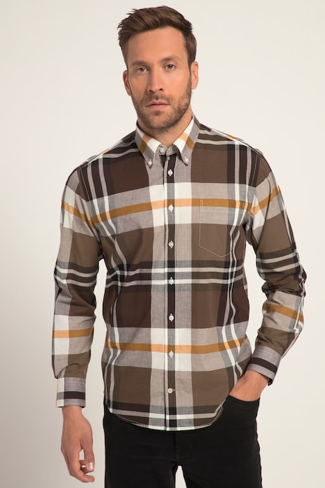 Karohemd, Langarm, Buttondown-Kragen, Modern Fit