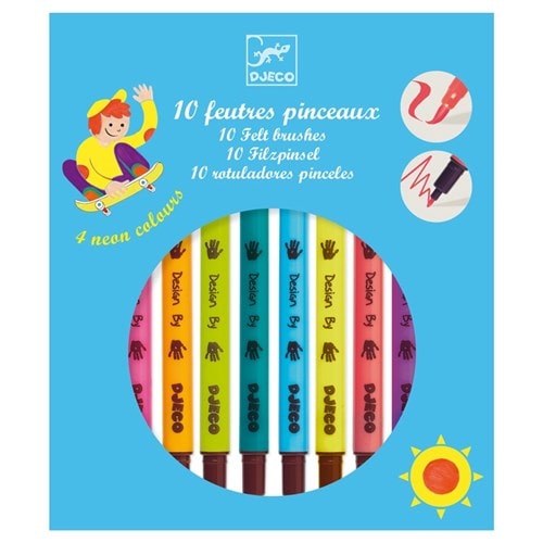 10 feutres pinceaux  6y les couleurs