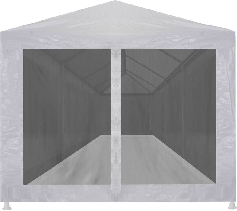 Partytent - Wit en Zwart - PE - Mesh Zijwanden - Waterdicht
