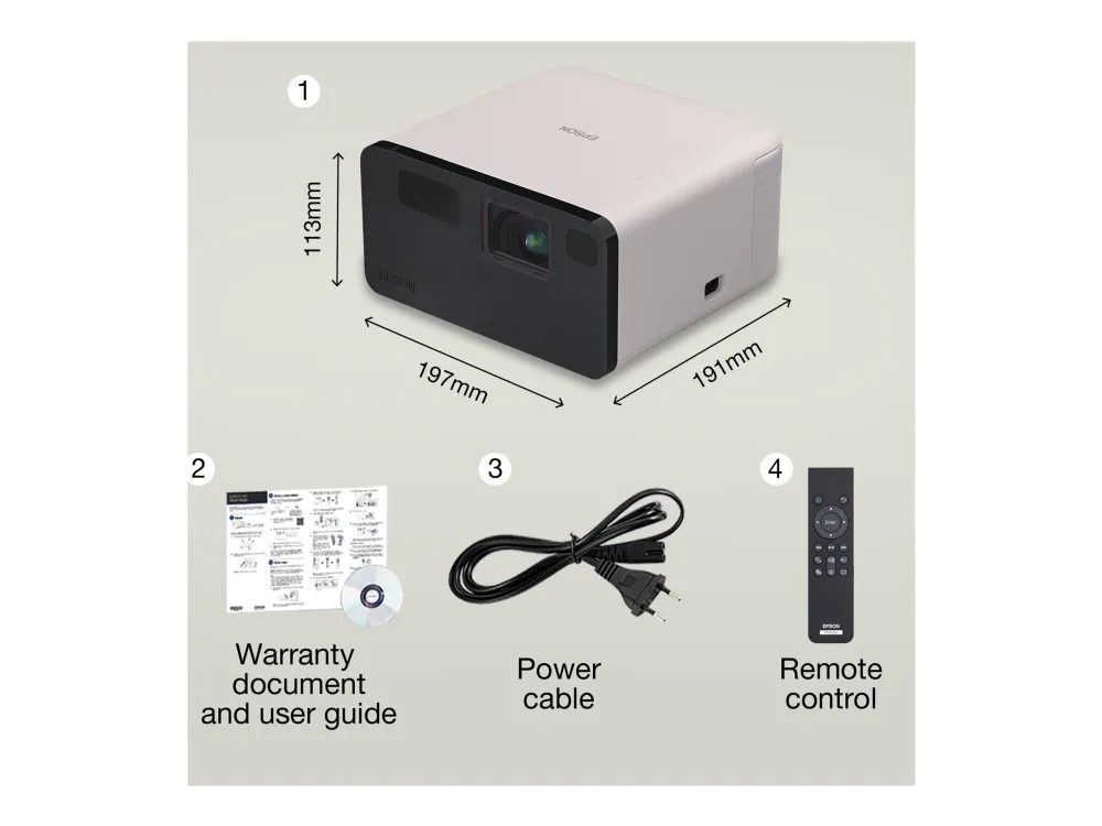 Epson EF-21W - 3LCD-projektor - bærbar - 1000 lumen (hvid) - 1000 lumen (farve) - Full HD (1920 x 1080) - 16:9 - 1080p - hvid
