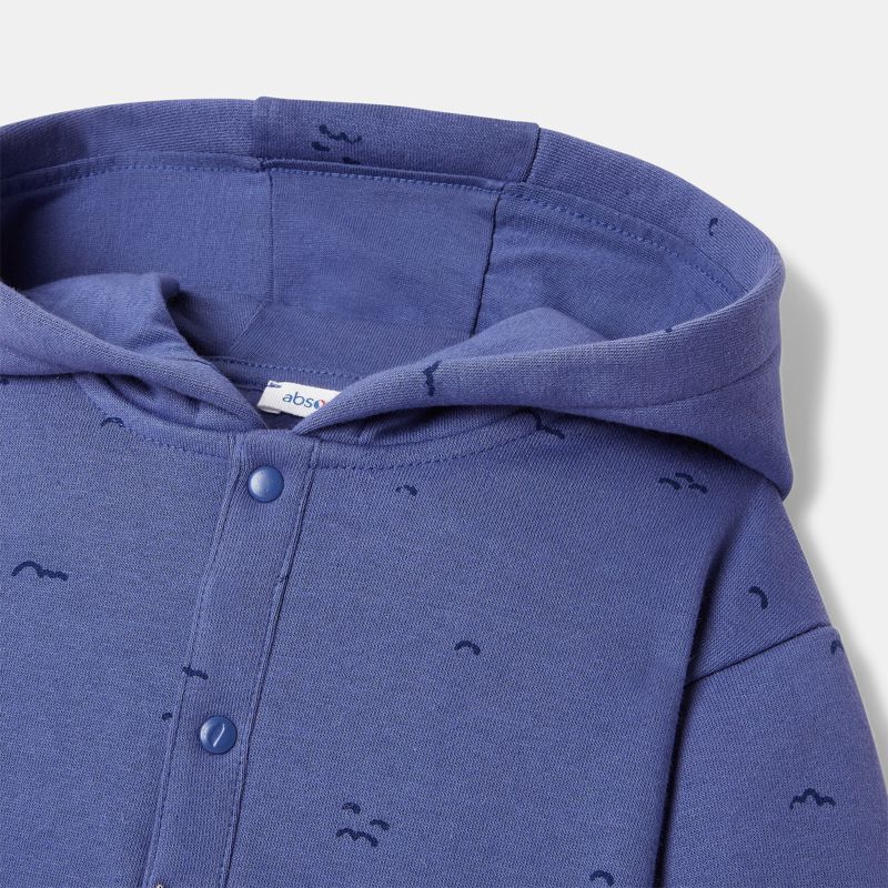 Sweat pressionné à capuche en molleton bleu mixte Absorba Bleu