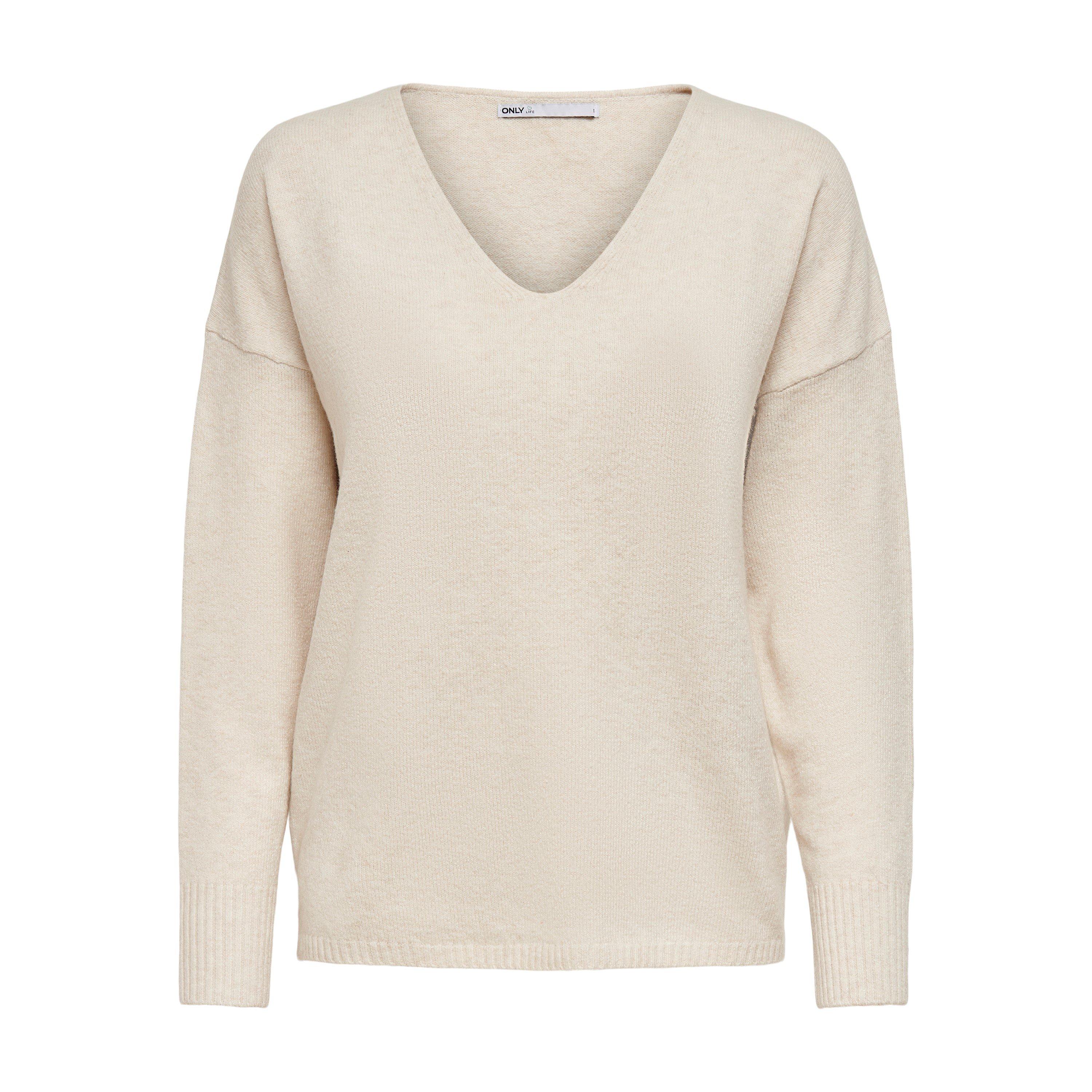 Only Rica Long Sleeve V Neck Knitted Top