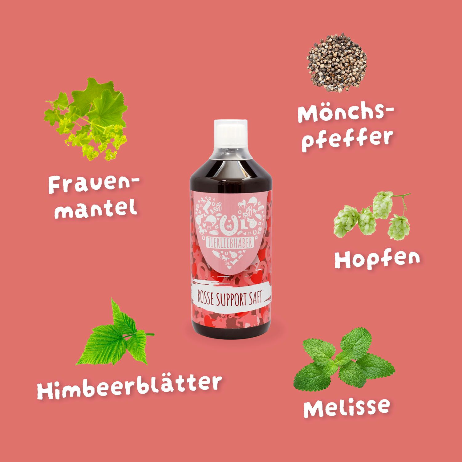Tierliebhaber Rosse Support Saft für Pferde