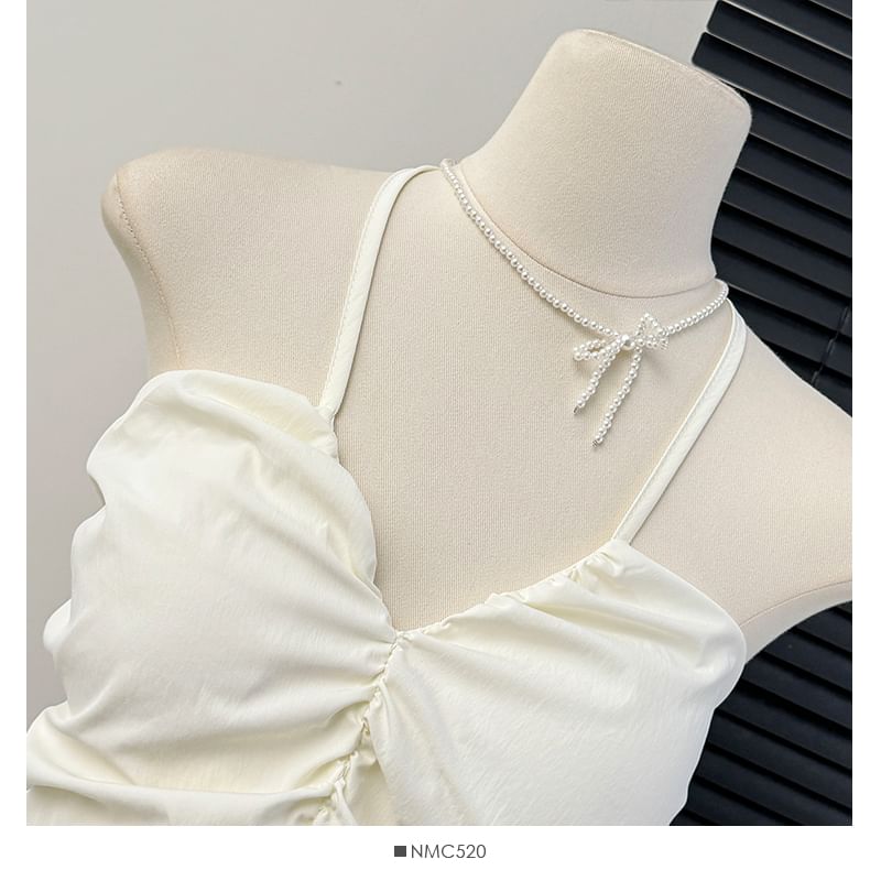 Lemongrass - V-hals peplum haltertop