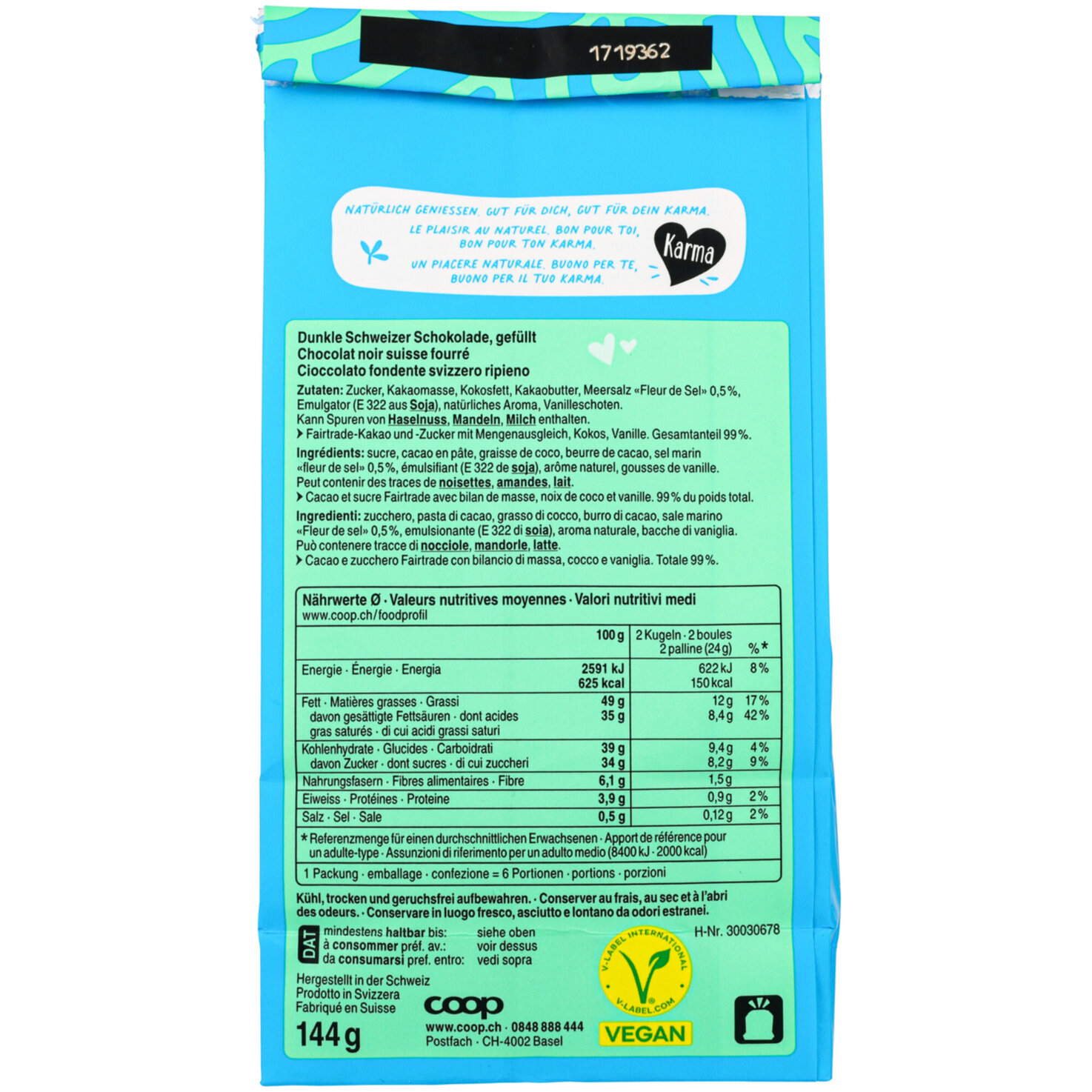 Karma Fairtrade Schokoladen-Kugeln Sea Salt