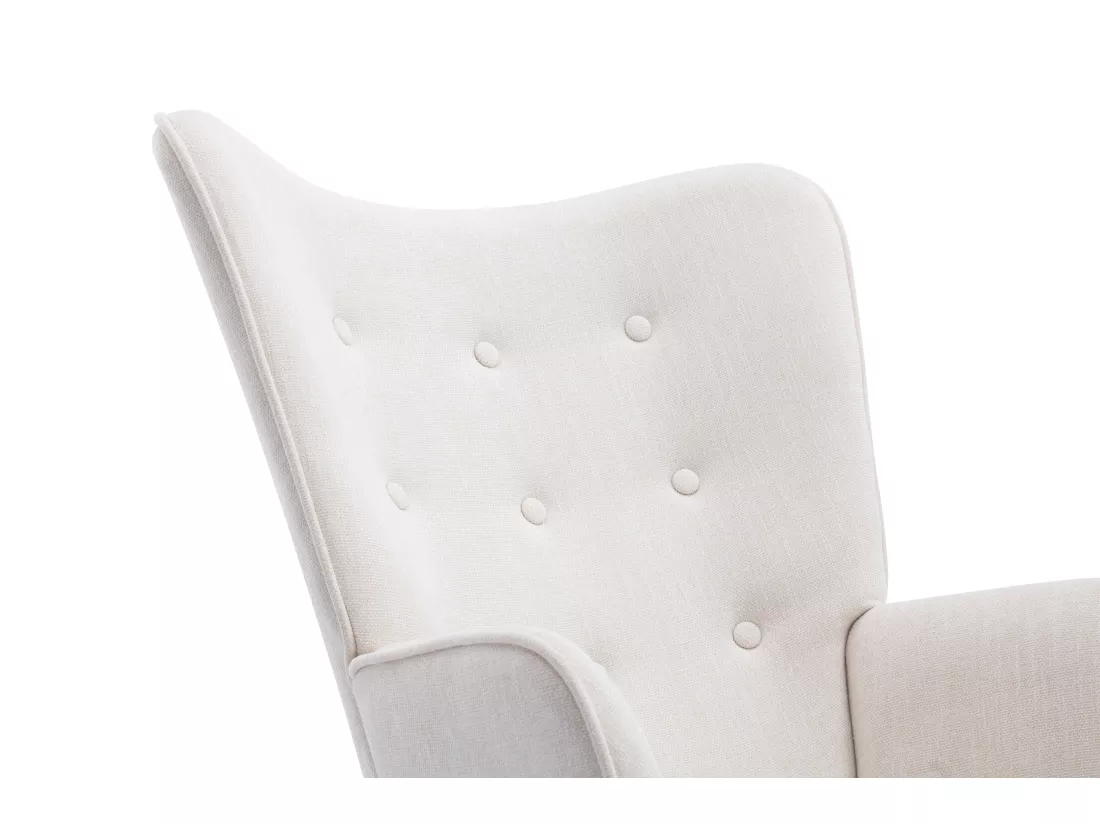 Fauteuil à bascule en tissu chiné beige ELMINA II