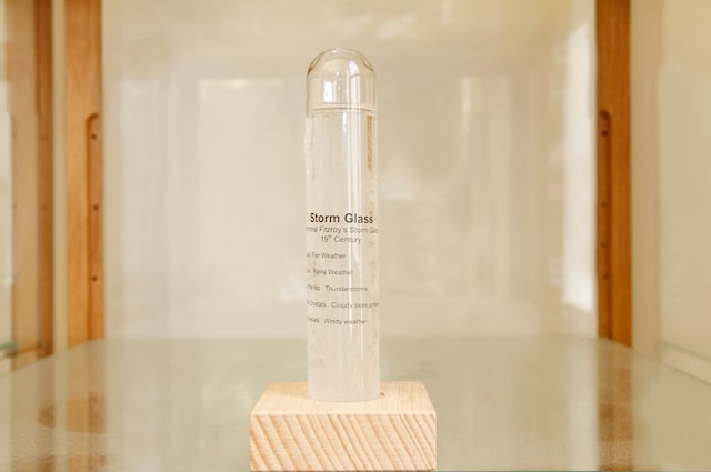 Storm Glass Tube With Beechwood Base, Kikkerland
