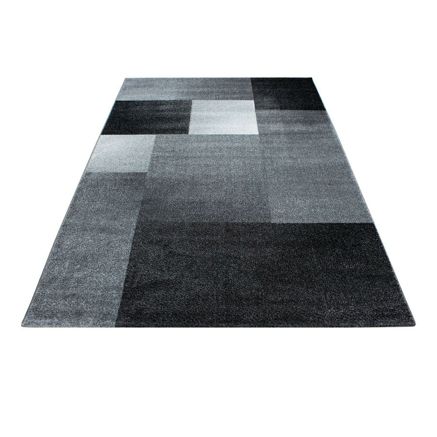 Stilvoller Designer-Kurzflorteppich mit kariertem Design – Rechteckiger Teppich