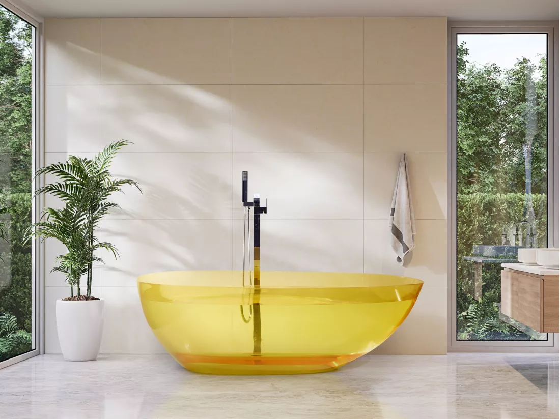 Baignoire îlot jaune 169 x 78 cm BLANCARENA