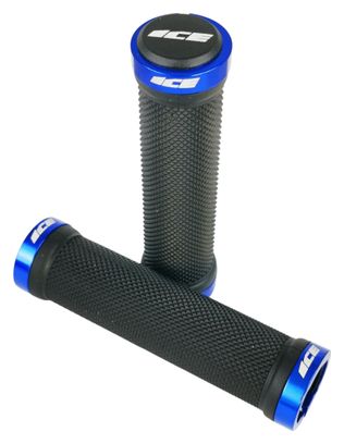 Paire de Grips Ice Diamond Lock-on Noir/Bleu