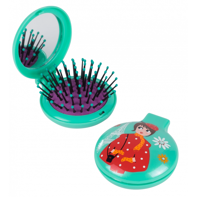 Brosse à cheveux avec miroir - Lady Retro
