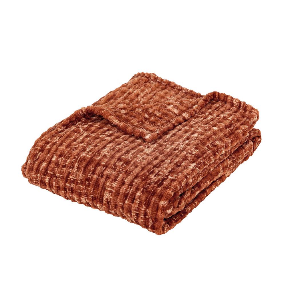 Atmosphera Plaid flanelle 3D Orange Atmosphera Viggo 125x150 cm