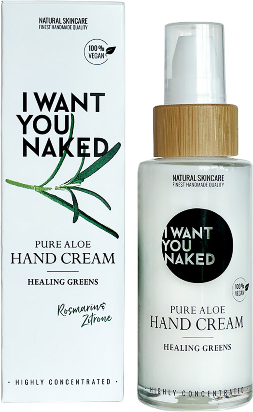 I WANT YOU NAKED  Healing Greens Pure Aloe Hand Cream, 50 ml
