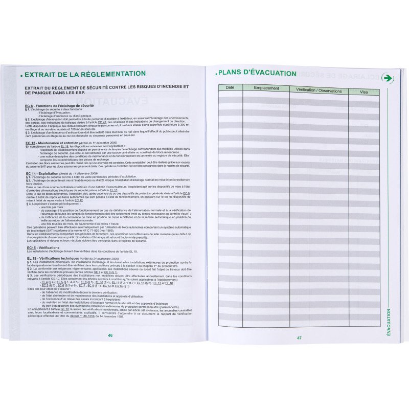 Registre de sécurité incendie