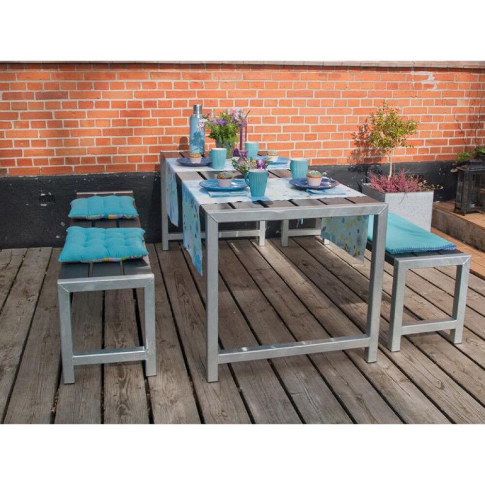 SPISEBORD PLUS HAGEBORD 186CM GRÅBRUN