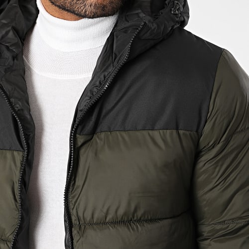 Doudoune Capuche Toby Vert Kaki Noir