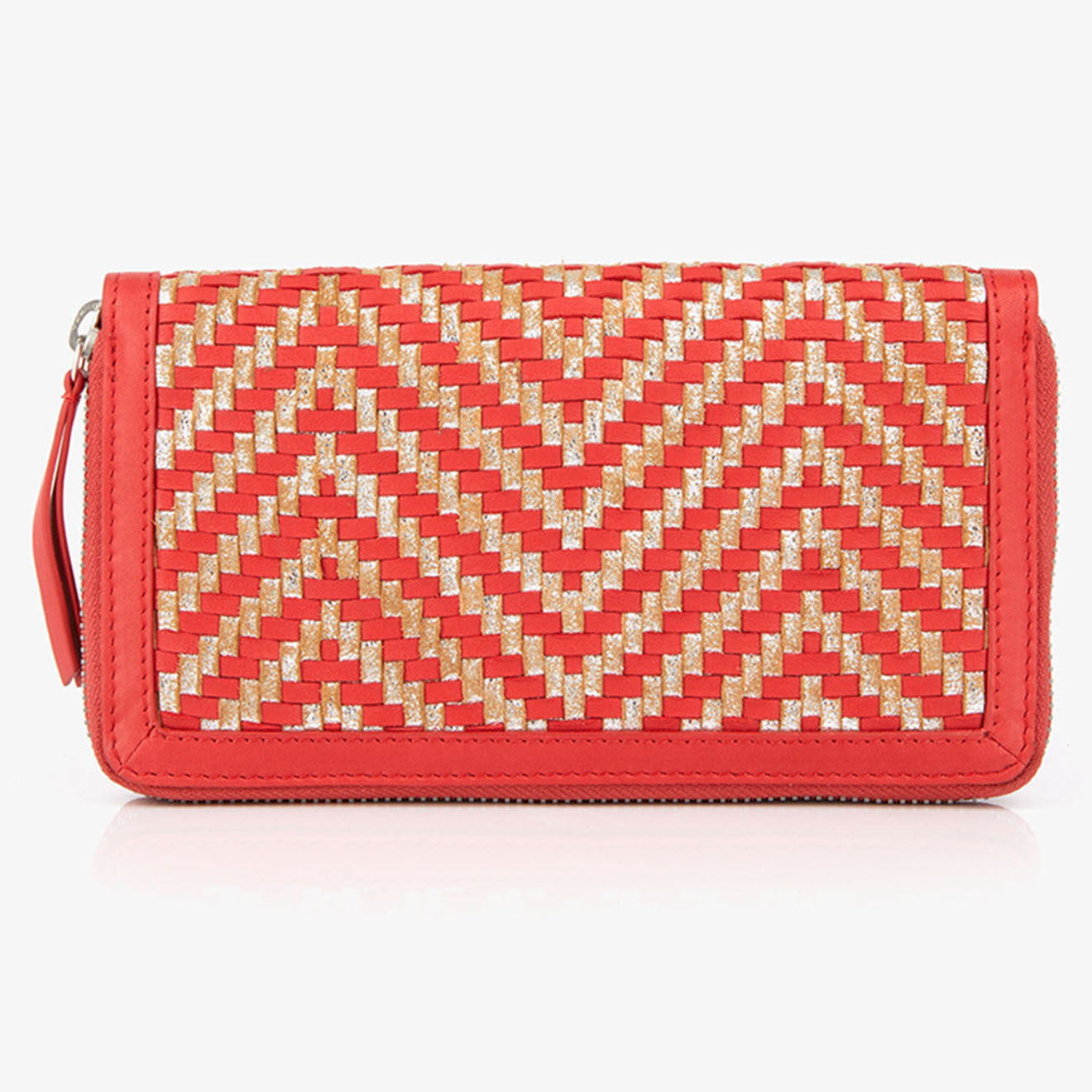 Mellow Yellow Compagnon en Cuir et Raphia Fypurse rouge - 19.5x11 cm