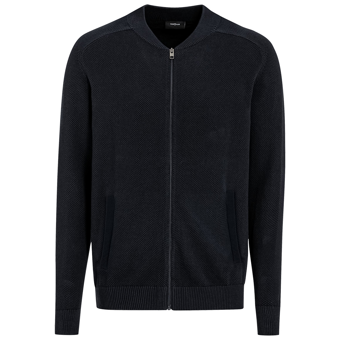 VanVaan Herren Strickjacke mit Reißverschluss dunkelblau