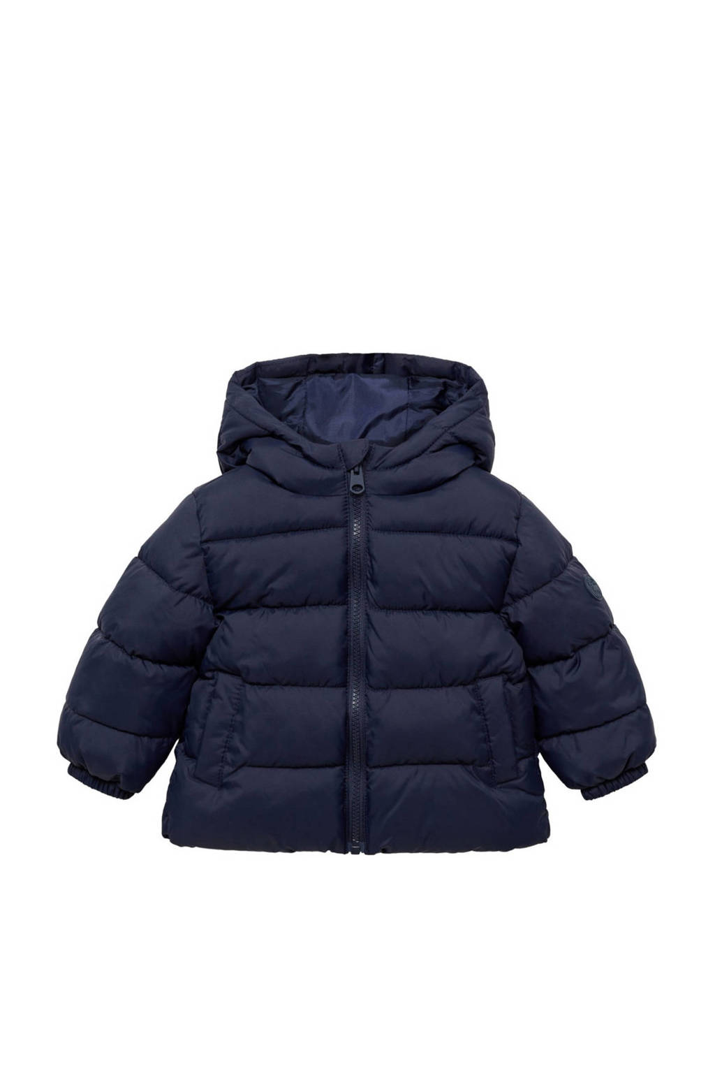 Mango Kids gewatteerde winterjas donkerblauw