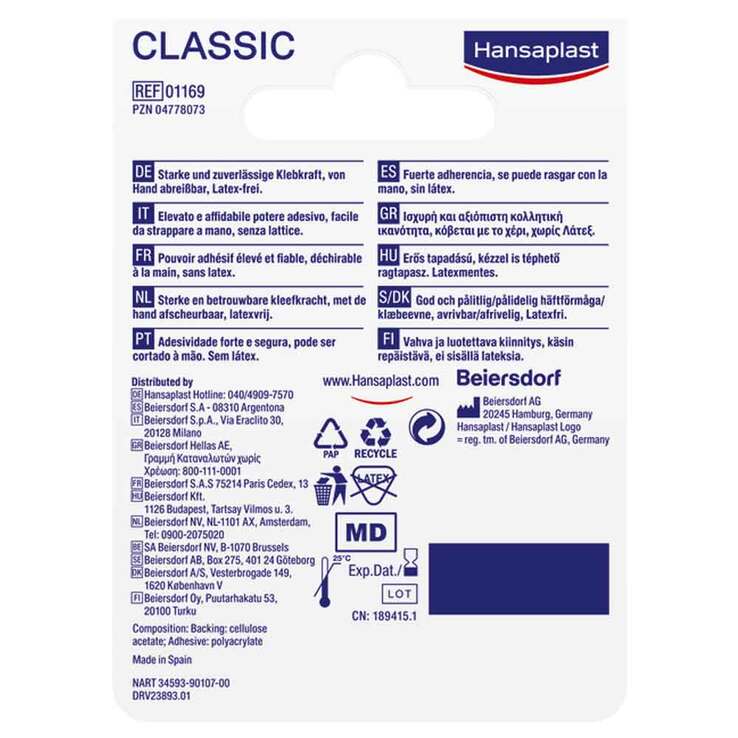 Hansaplast Fixierpflaster Classic 5mx2,5cm, 1 St