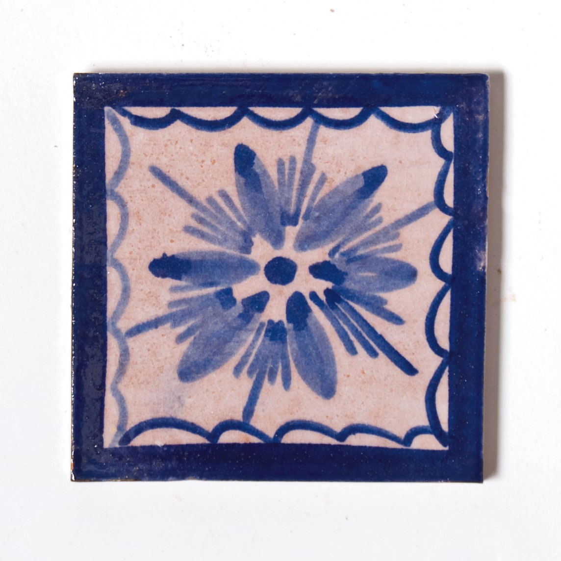 Fliese 'vierge bleue', blau/weiß, L 10 cm, B 10 cm, H 1cm von fischer's lagerhaus