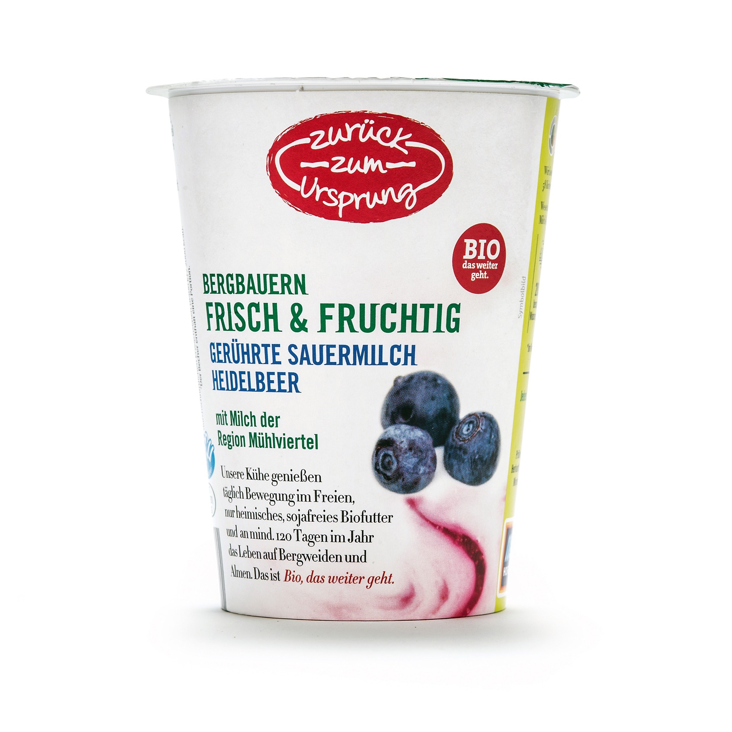 ZURÜCK ZUM URSPRUNG BIO-Bergbauern-Sauermilchjoghurt, Heidelbeere 180 g