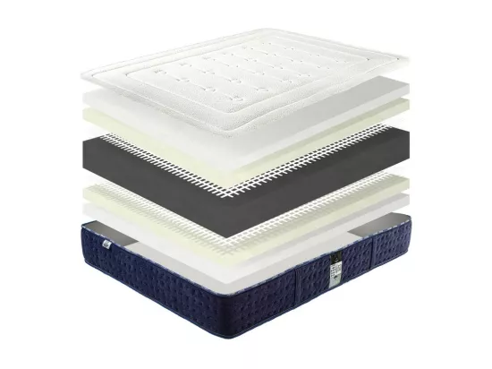 Matelas Nuage (24cm) inclus couette et oreiller,mousse haute densité, mi-ferme, face été/hiver, 180x200cm