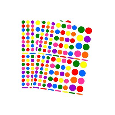 Apli - 6 feuilles gommettes rondes - coloris assortis