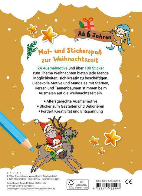 Mein liebstes Weihnachtsmalheft mit Stickern ab 6