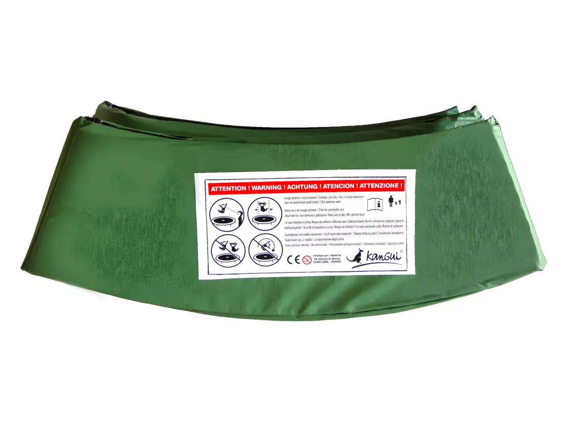 Kangui - Coussin de protection vert pour trampoline Ø 250 cm