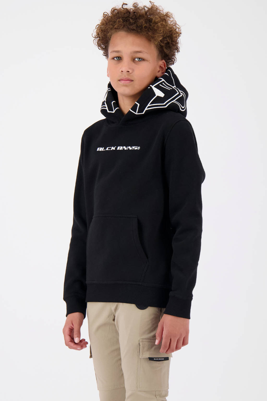 BLACK BANANAS hoodie met logo zwart/wit