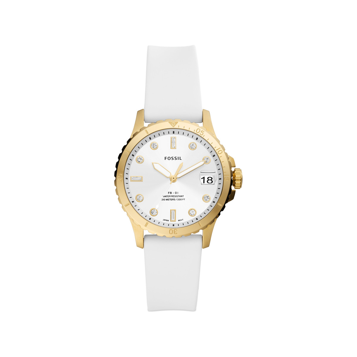 Montre FOSSIL FB-01 femme acier bracelet silicone blanc