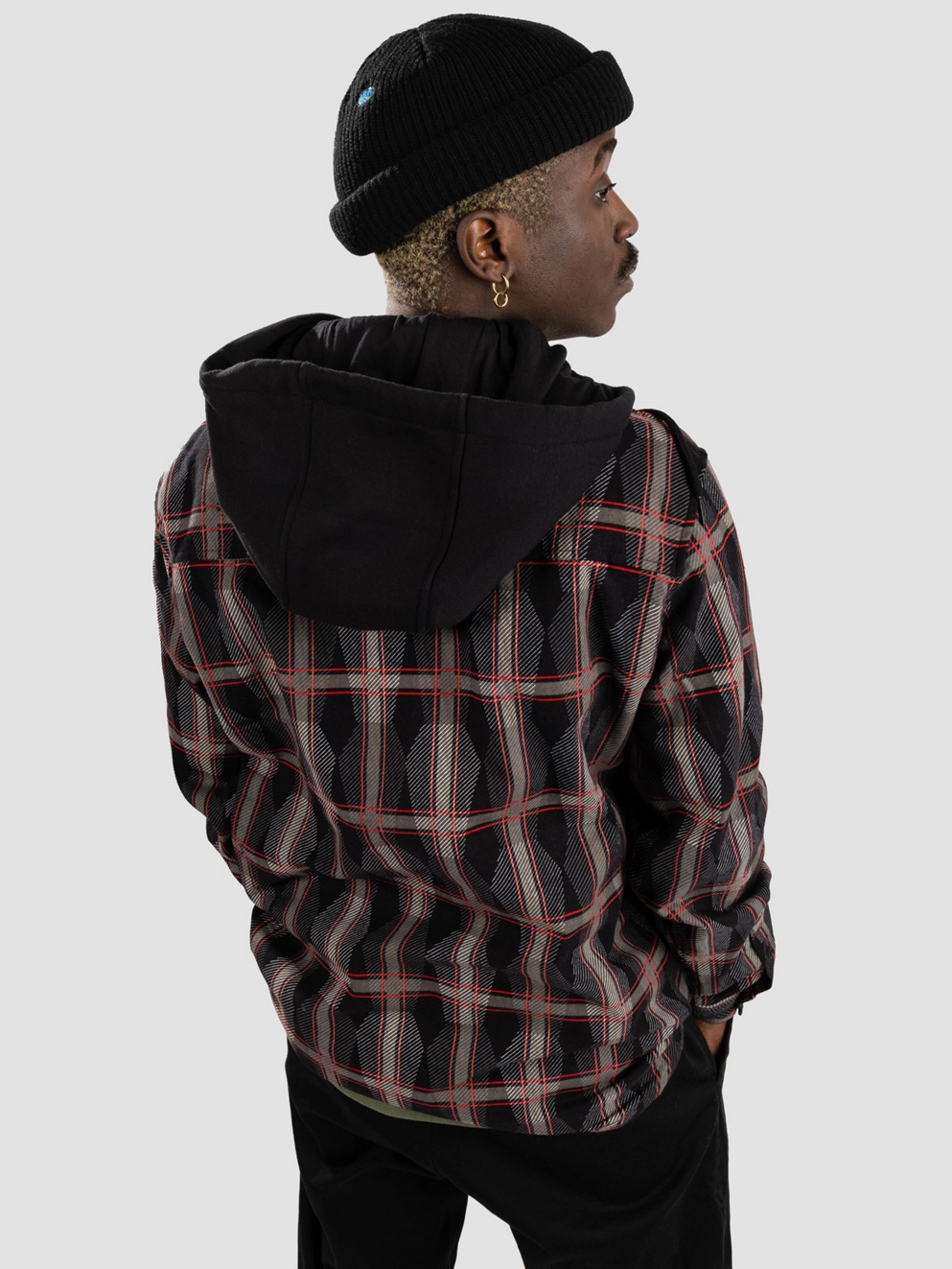 Lurking Class Coffin Plaid Flannel Shirt black