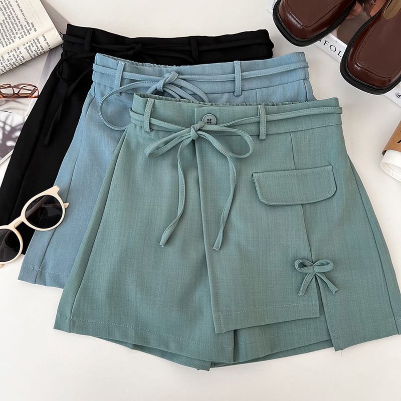 Babique - Hoge taille effen asymmetrische skort